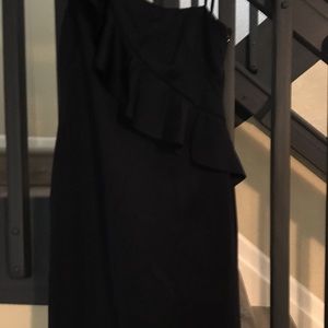 Jessica Howard Navy one shoulder gown. Form fitting and floor length. Size 16